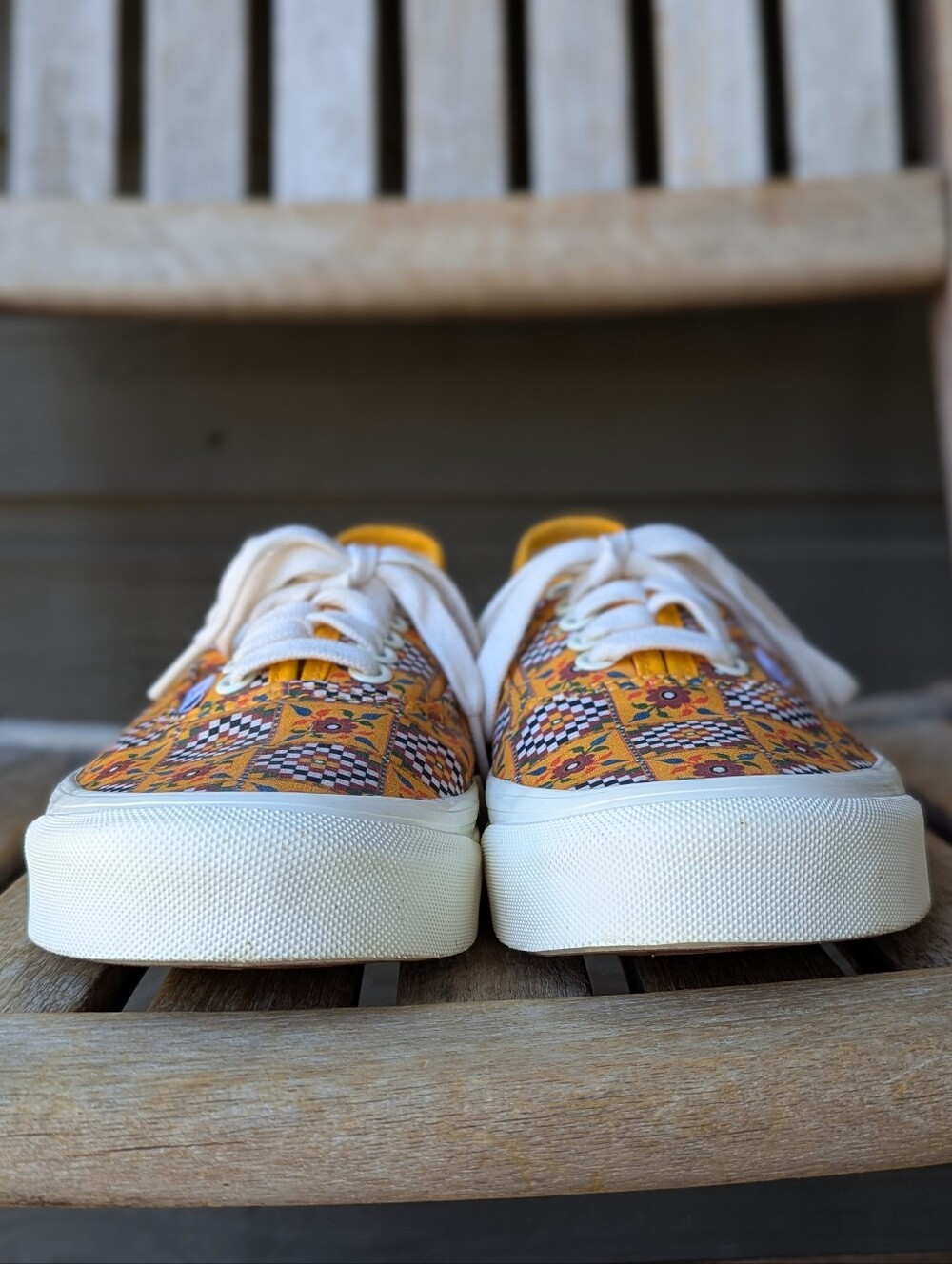 Vans Authentic 44 DX Anaheim Factory Tile Checkerboard Yellow Size W9/M7.5 - Picture 5 of 9